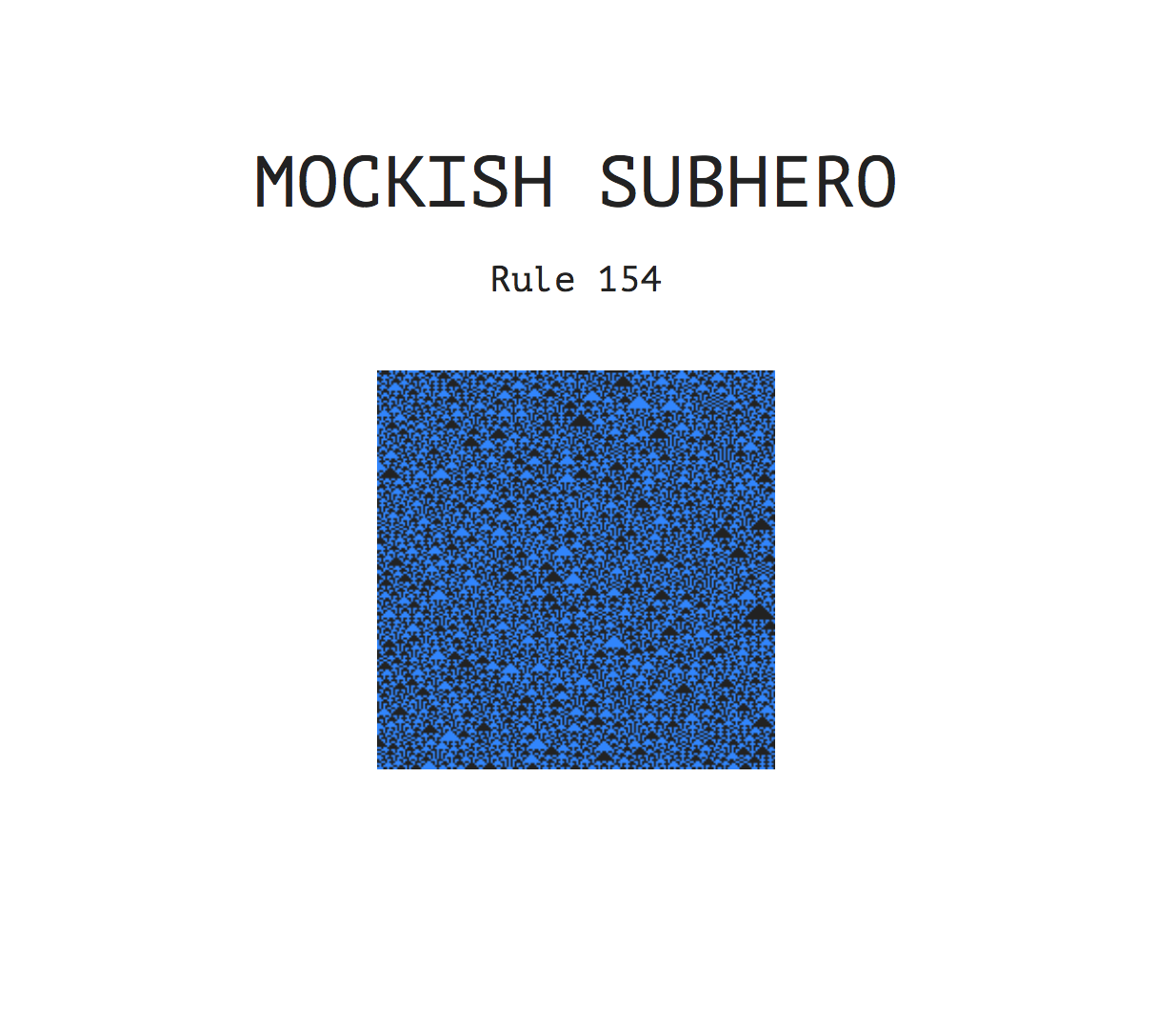 Title page from a generated book: MOCKISH/SUBHERO
